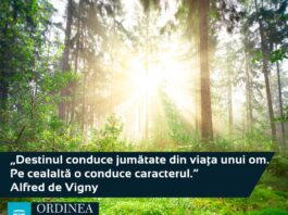 CITATUL ZILEI. Destinul conduce jumătate din viața unui om. Pe cealaltă o conduce caracterul