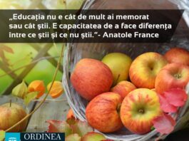 CITATUL ZILEI. Educația nu e cât de mult ai memorat sau cât știi. E capacitatea de a face diferența între ce știi și ce nu știi