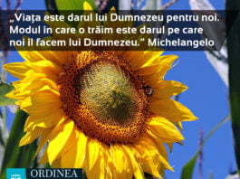 CITATUL ZILEI. Viaţa este darul lui Dumnezeu pentru noi. Modul în care o trăim este darul pe care noi îl facem lui Dumnezeu